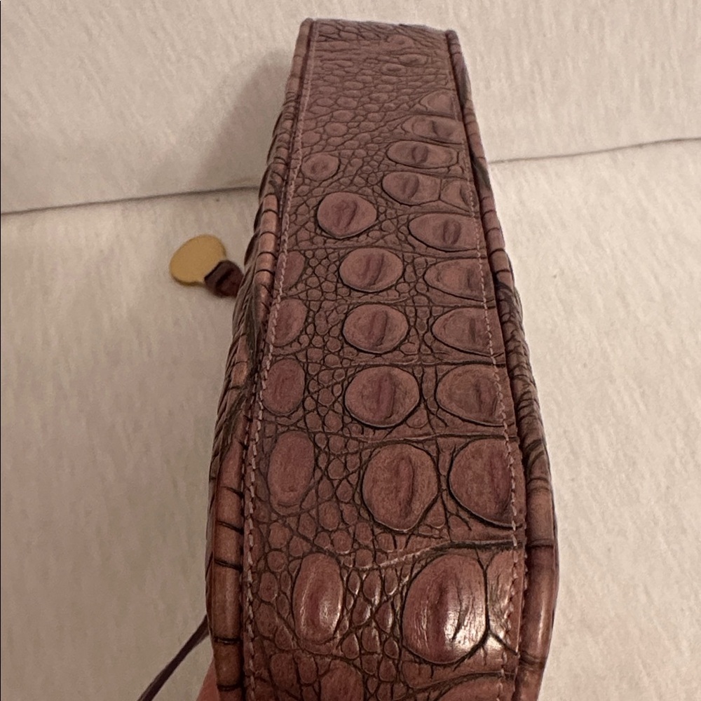 Vintage Brahmin Y2K Croc Embossed Leather Handbag Shoulder Mini Bag w/ Dust Bag - Picture 5 of 16